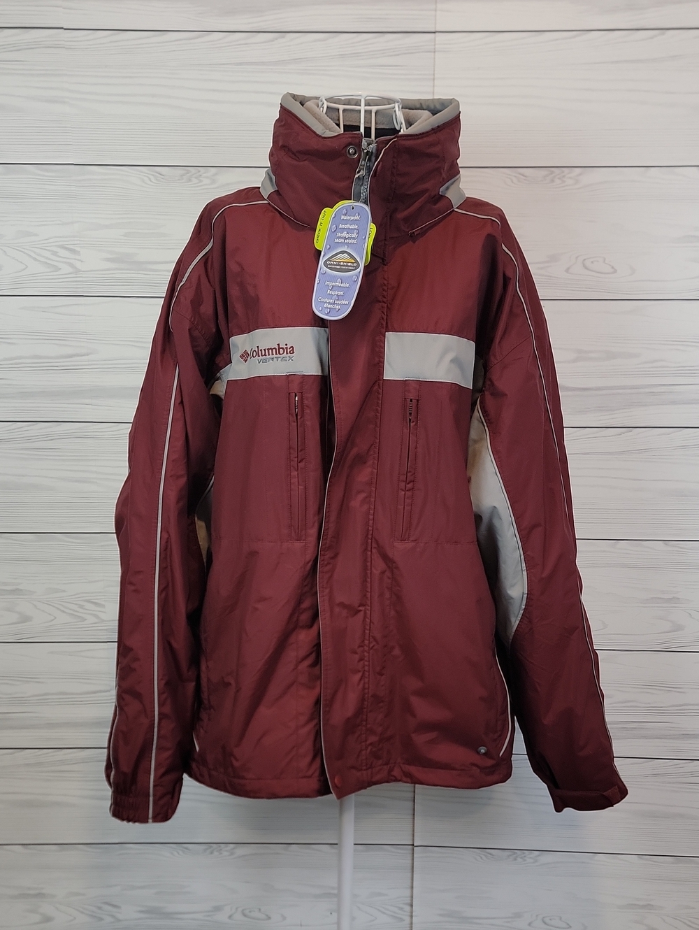 Columbia Bugaboo Vertex Interchange  Jacket In Maroon & Grey Mens Size XL NWT